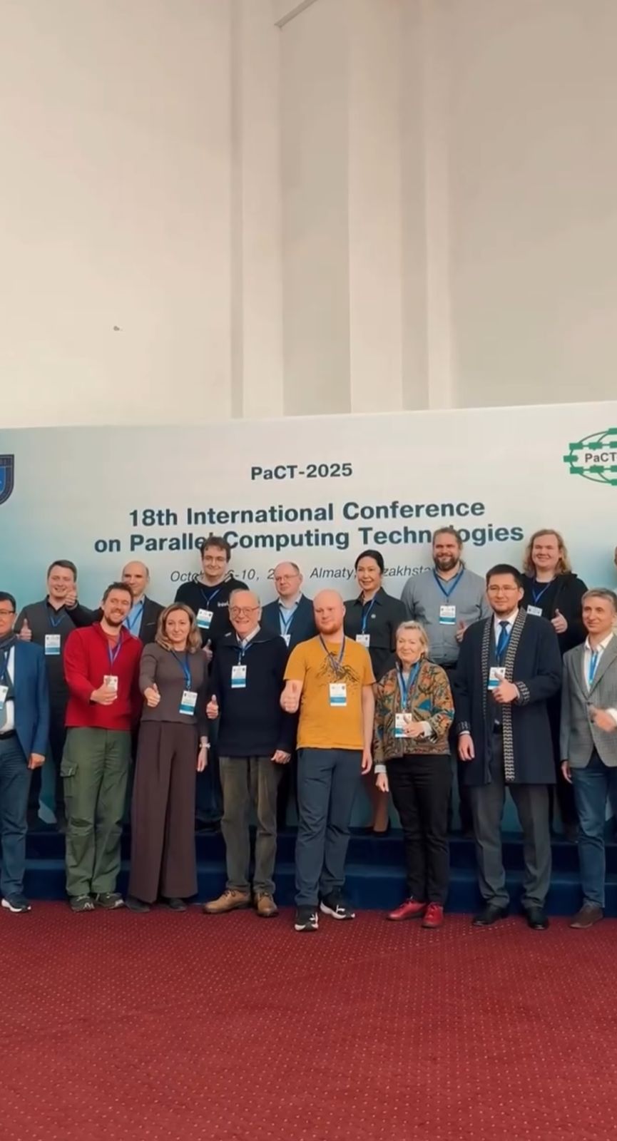 Жасанды интеллект және биг дата кафедрасы  🧠 Бүгін Әл-Фараби атындағы Қазақ ұлттық университетінде Параллельді есептеу технологиялары бойынша 18-ші Халықаралық конференция (PaCT-2025) өз жұмысын бастады!  🌍 Конференцияға әлемнің түрлі елдерінен жетекші ғалымдар мен сарапшылар қатысып, суперкомпьютерлік инфрақұрылым, жүйелік бағдарламалау және RISC-V архитектурасының даму бағыттары талқыланды.  🎓 Ашылу рәсімі мен алғашқы баяндамалардан кейін қатысушыларға кампус туры ұйымдастырылып, күн Көктөбеге кешкі серуенмен аяқталды.